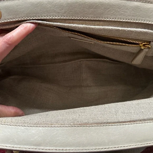 Miu Miu Gray Slouchy Shoulder Bag with Gold-Tone Accents - Picture 5 of 11